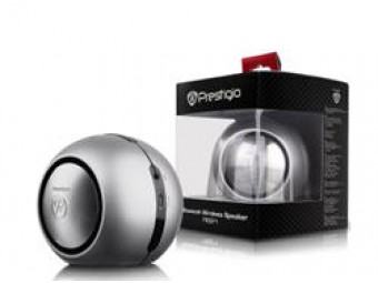 PRESTIGIO univerzalny NFC stojan na tablety s Bluetooth  reproduktorom  STRIEBORNY